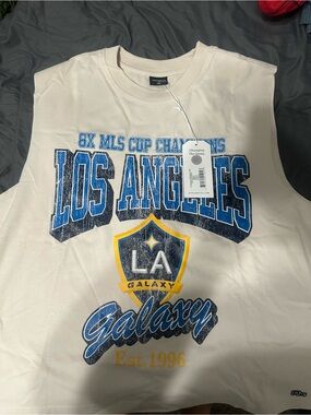 Los Angeles Galaxy Men’s Cream Tank Top - Official Team Graphic